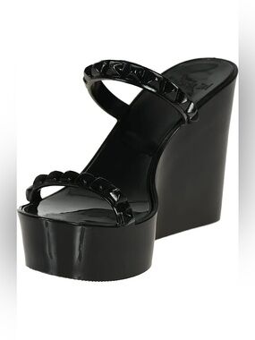 Carmen Sol Tonino Jelly Platform Wedges in Black, Size 7